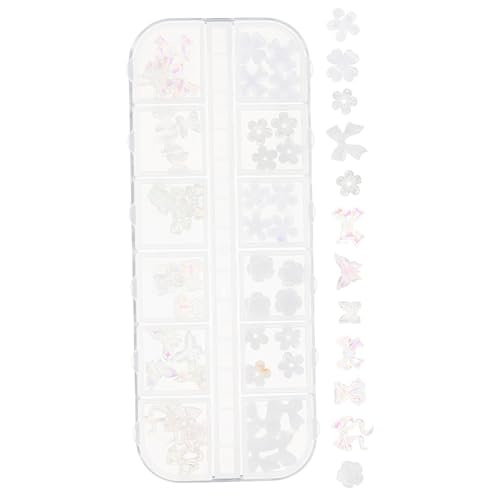 Homoyoyo 1 Karton Teiliges Nail Art Resin Charm Nagel Deko mit Blumen Schleifenformen Langlebige Nail Studs für DIY Maniküre und Kreative Nagelgestaltung für Party und Alltag von Homoyoyo