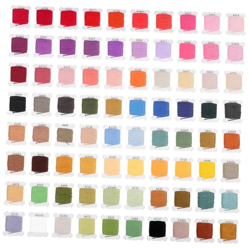 Homoyoyo 1 Kasten 80 Stickgarn Produkt Polyesterfaden gewachst Nähen Garn zum Sticken bunt Regenbogen Stickfaden embroidery handystativ Baumwollgarn raufaserfarbe Baumwollfaden Nähgarn von Homoyoyo