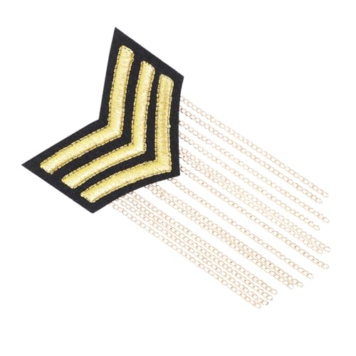 Homoyoyo 1 PC Epauletten Schultermarke Vintage Epaulet Quasten Strass Fransen Emaille Schulter Epaulet Punk Langlebige Epaulet Fransen Epaulet Männer Epaulet Abzeichen Blazer Uniform von Homoyoyo
