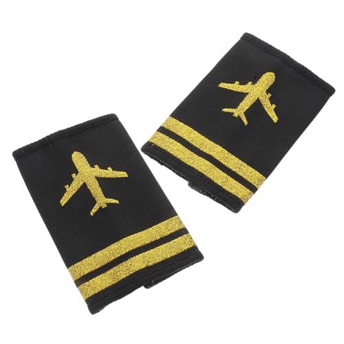 Homoyoyo 1 Paar Flugzeugkostüm Patches Epauletten Schulterklappen Schulterbaus Black Schleife von Homoyoyo
