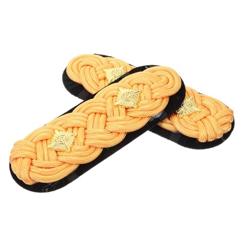 Homoyoyo 1 Paar Golden geflochtener Schulterstempel Flecken Uniform Schulter Quasten Schulterschmuck einheitliche Schulterklappen dekoration Kleidungszubehör Schulterdekor Stoff Homoyoyo 1 Paar Golden geflochtener Schulterstempel Flecken Uniform Schulter Quasten Schulterschmuck einheitliche Schulterklappen dekoration Kleidungszubehör Schulterdekor Stoff von Homoyoyo