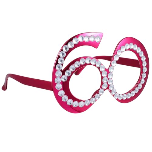 Homoyoyo 1 Paar Jahre Geburtstagsbrille mit Glitzer für Erwachsene Lustige Fotorequisiten für Partys Leichtes Kunststoffdesign Dekoration für Geburtstagsfeiern Einzigartiges Jahre Design von Homoyoyo