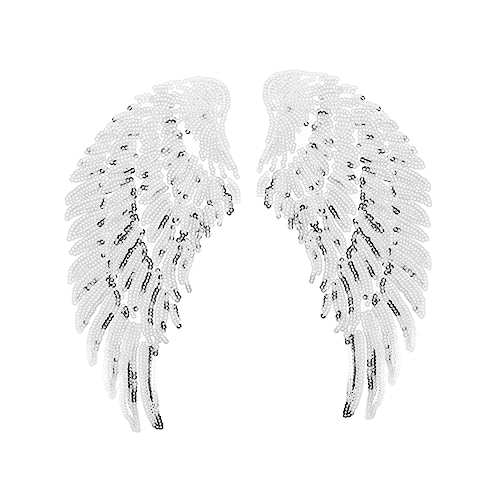 Homoyoyo 1 Paar Pailletten-Flügel-Patch Engelsflügel zum Leuchten bringen Winkelflügel Aufnäher mit Strass und Pailletten Feenflügel Patches nähen gestickte Aufnäher nähen Polyester Silber Homoyoyo 1 Paar Pailletten-Flügel-Patch Engelsflügel zum Leuchten bringen Winkelflügel Aufnäher mit Strass und Pailletten Feenflügel Patches nähen gestickte Aufnäher nähen Polyester Silber von Homoyoyo