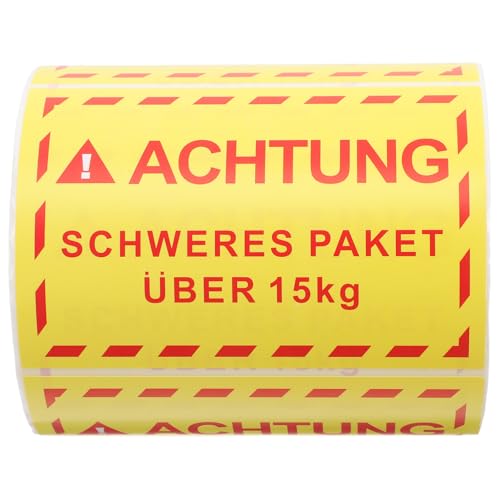 Homoyoyo 1 Rolle/500 Stück Übergewicht-aufkleber, Vorsicht, Schwere Aufkleber, Umzugs-vorsichtsaufkleber, Verpackungs-warnband, Handhabungs-vorsichtsaufkleber, Etiketten Für Schwere Pakete von Homoyoyo