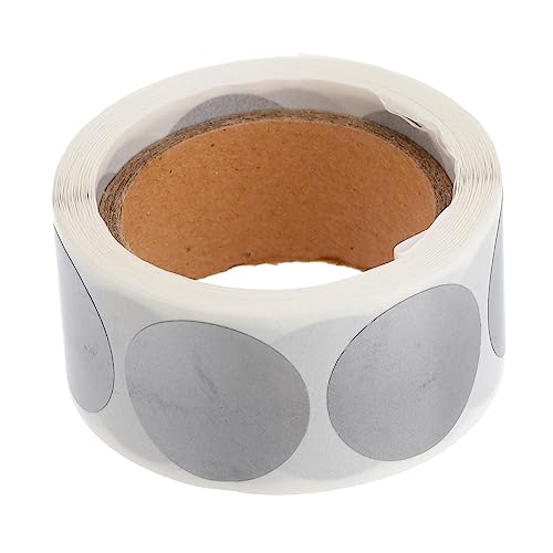 Homoyoyo 1 Rolle 300 Stück Aufkleber Etikett scheckheft scrabbook Geschenkanhänger wickelpapier dekoring Geburtstag Einzelhandel Kreis metallisch Scrapbook-Aufkleber Kratzaufkleber Silver von Homoyoyo