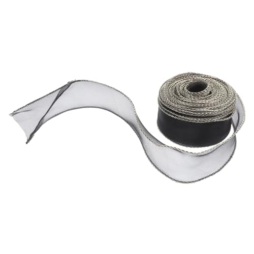 Homoyoyo 1 Rolle Breites Goldrand Chiffon Organza Band für Bastelarbeiten Hochzeitsdekorationen Blumensträuße Yards Wellenmuster Schwarz für Diy Projekte und Festliche Anlässe von Homoyoyo