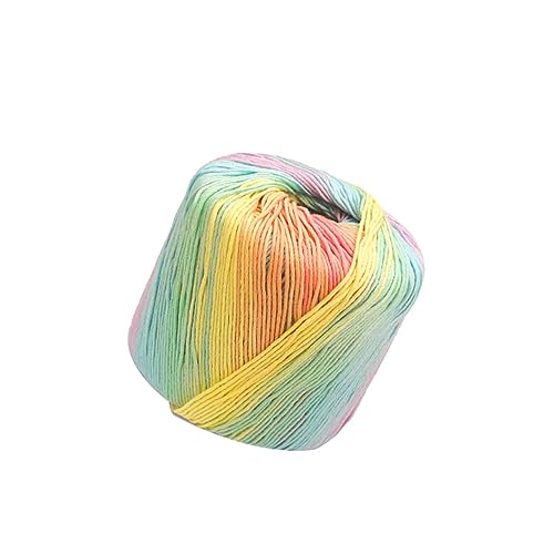 Homoyoyo 1 Rolle Buntes Baumwollgarn mit Farbverlauf DIY Häkelgarn für Kreative Projekte Wie Schals Mützen und Decken Super Weich und Langlebig für Kinderaccessoires und Geschenkideen von Homoyoyo