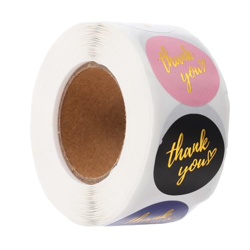 Homoyoyo 1 Rolle Dankeschön Aufkleber Selbstklebende Dankeschön Etiketten für Geschenkverpackungen Tüten und Deko zum Versiegeln von Tüten und Verpackungen von Homoyoyo