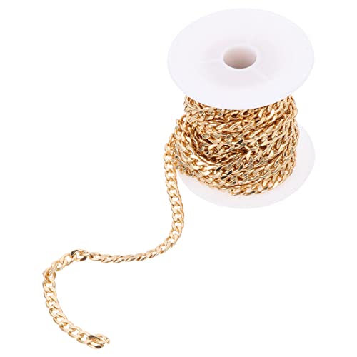 Homoyoyo 1 Rolle Edelstahlkettenkettenglieder rostfrei Halskettenketten silberne Halskettenkette Schlüssel Ketten für Halsketten Kette für die Herstellung von Halsketten DIY-Kette Golden von Homoyoyo