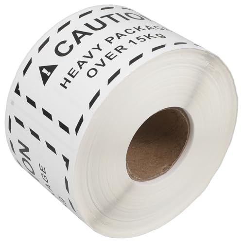 Homoyoyo 1 Rolle Etikett „Übergewicht“. Warnhinweise für den Versand Schifffahrtsaufkleber Versandetikettenpapier Schwerlastetiketten Warnaufkleber packen Kupferplattenaufkleber Weiß von Homoyoyo
