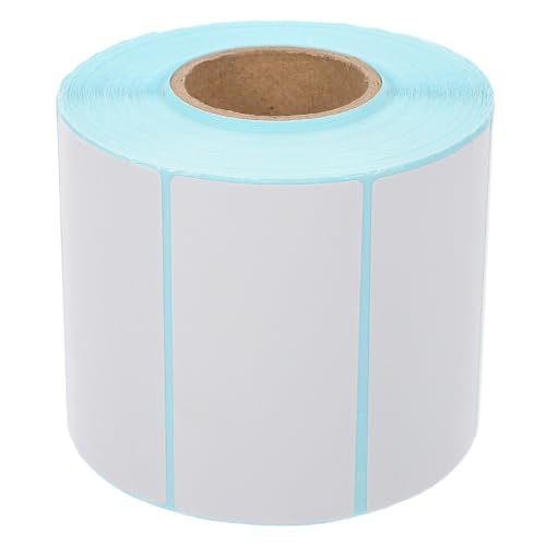 Homoyoyo 1 Rolle Etiketten aus Thermopapier thermischer Aufkleber Thermoaufkleber-Etiketten klebrig schützend Adresse leere Namensschild-Aufkleber Papier für Thermoetikettendrucker Weiß von Homoyoyo