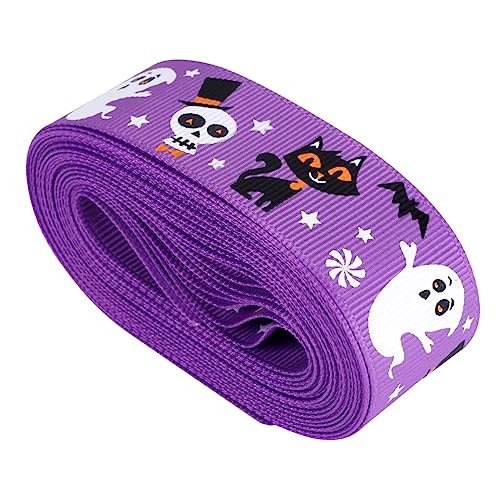 Homoyoyo 1 Rolle Halloween-Dekorationsband für Basteln seidig Halloween-Ripsband farbig geschenkband halloween Halloween-Partydekorationen Geschenkbänder Blumenwickband Polyester Violett Homoyoyo 1 Rolle Halloween-Dekorationsband für Basteln seidig Halloween-Ripsband farbig geschenkband halloween Halloween-Partydekorationen Geschenkbänder Blumenwickband Polyester Violett von Homoyoyo