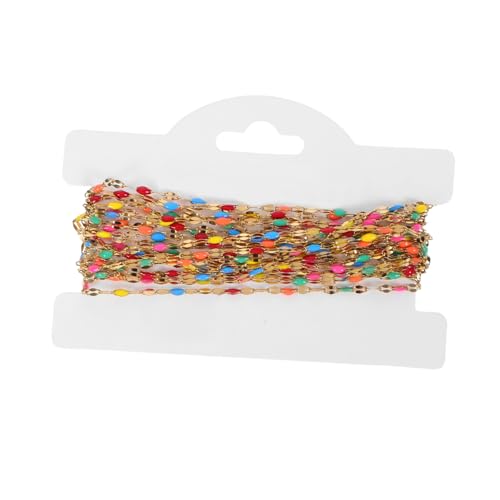 Homoyoyo 1 Rolle Halskette Mit Emaille Perlen – Halskettenkette Aus Edelstahl Bunte DIY Schmuckkette Zur Herstellung Von Halsketten Und Armbändern Für Partys Und Den Alltag von Homoyoyo