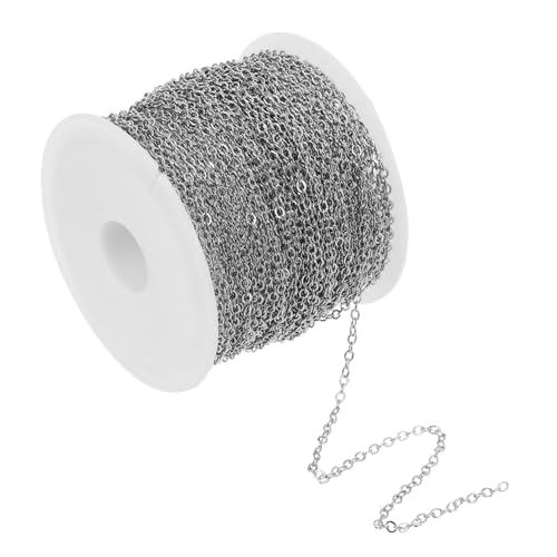 Homoyoyo 1 Rolle Kreuzkette aus Kupfer Herstellung Schmuck Armbänder machen Ketten Handwerk dünn Halskette kreuzen Kettenspule Charm-Armband-Kette Kette für Armband Silber von Homoyoyo