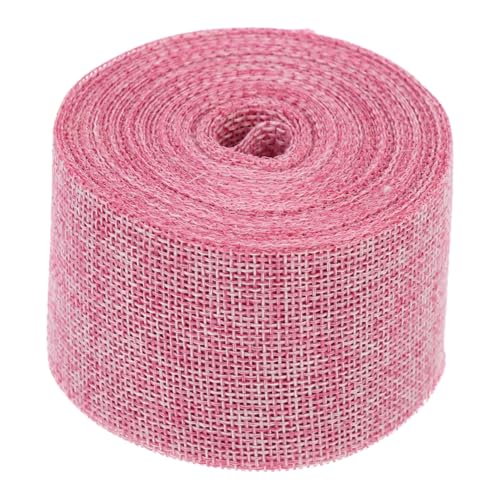 Homoyoyo 1 Rolle Leinenimitat Gurtband Farbiges Geburtstagsstreifenband Dickes Geschenkband Mehrfarbiges Stoffband Chiffonband Dekoratives Band Bänder Für Haare Sackleinen Taubrosa von Homoyoyo