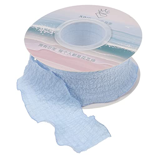 Homoyoyo 1 Rolle Rüschenband Aus Spitze Bänder Für Handwerk Schnürsenkel Spitzendekoration Bänder Zum Basteln Hochzeit Seidenbänder Spitzenband Grün Dekorativ Schleife Sky-blue Polyester von Homoyoyo