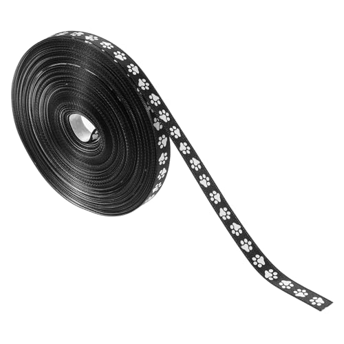 Homoyoyo 1 Rolle Weißes Band mit Pfotenabdruck DIY band dekoration DIY zubehör Verpackungsband bedrucktes Band DIY-Versorgung Hundepfoten-Druckband Pfotenabdruck-Ornament Polyester von Homoyoyo