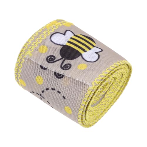 Homoyoyo 1 Rolle Wired Edge Ribbon mit Bienenmuster Breit für Hochzeitsdeko Bastelprojekte Geschenkverpackungen und DIY Anwendungen von Homoyoyo