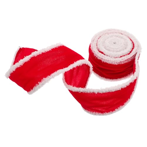 Homoyoyo 1 Rolle weißes Fellband Weihnachtsdekoration Bastelmaterial Kunsthandwerk Materialien hochzeit dekoration Party Corporation Bänder für Handwerk Band für Blumen Wickelband Nylon rot von Homoyoyo