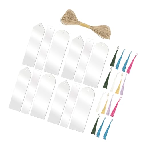 Homoyoyo 1 Satz DIY Acryl Lesezeichen Set mit Quasten und Juteseil Teiliges Transparentes Unfertiges Bastelset für Kreative Buchliebhaber Leichte und Tragbare Lesezeichen für Stilvolle Homoyoyo 1 Satz DIY Acryl Lesezeichen Set mit Quasten und Juteseil Teiliges Transparentes Unfertiges Bastelset für Kreative Buchliebhaber Leichte und Tragbare Lesezeichen für Stilvolle von Homoyoyo