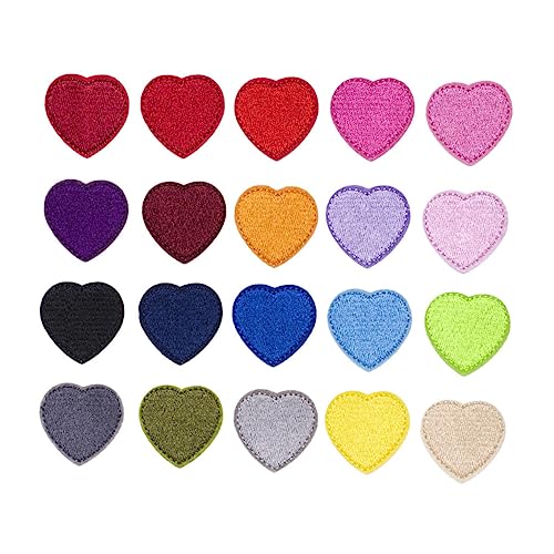 Homoyoyo 1 Satz Herz Patches mit Gestickte Aufnäher für Kleidung Taschen und DIY Projekte Bunte Applikationen zum Aufbügeln oder Aufnähen zur Reparatur und Dekoration von Textilien von Homoyoyo