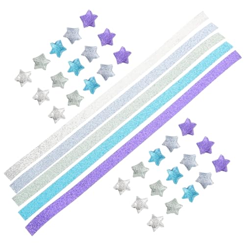 Homoyoyo 1 Satz Holografisches Origami Papier Set mit Glitzer Vorgefertigte Streifen für Kreative Sternfaltungen Bastelmaterial für Scrapbooking und Dekoration von Homoyoyo