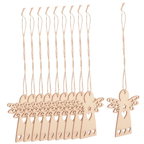 Homoyoyo 1 Satz Holz Angel Anhänger Unvollendete Holzfiguren DIY Holzscheiben für Bastelprojekte für Kreative Dekorationen und von Homoyoyo