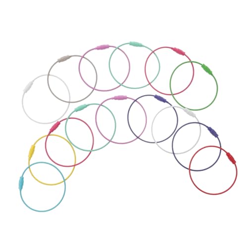 Homoyoyo 1 Satz Schlüsselanhänger Aus Drahtseil Schlüsselringe Schlüsselbund Schlüsselhalter Sprühlack Tag-schleifen Schlüsselanhänger Mit Schlüsselschlaufe Metall 15 Stück von Homoyoyo