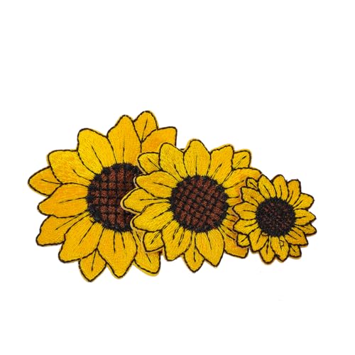 Homoyoyo 1 Satz Stoffmontage Dekoration Bunt Stickereiflecken Süßer Stoffpatch Aus Baumwolle Dekorationen Blumenbeet Selber Machen Blumen- Flicken Nähen Kleidung Groß Stickgarn 3 Stück von Homoyoyo
