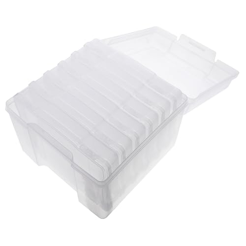 Homoyoyo 1 Satz Teiliges Set aus Transparenten Foto und Kartenaufbewahrungsboxen Kunststoff Scrapbook Organizer mit Deckel und Trennwänden für Postkarten Geschenkkarten und Bastelbedarf von Homoyoyo