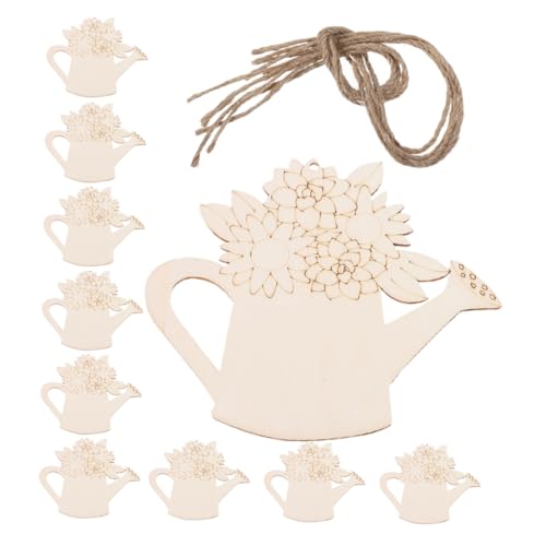 Homoyoyo 1 Satz Unfertige Holzblumen Wasserkanne Ornamente Diy Holzstücke für Frühlingsdeko Malprojekte und Bastelaktivitäten von Homoyoyo