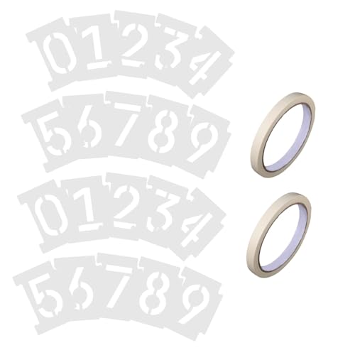 Homoyoyo 1 Satz Zahlenmalvorlagen Set Teiliges Set mit Wiederverwendbaren Schablonen für Kreative DIY Projekte für Holzschilder und Heimdekoration Doppelseitigem Klebeband von Homoyoyo