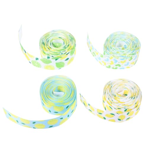 Homoyoyo 1 Satz Zitronen Muster Diy Geschenkband Pro Rolle Für Partys Dekoration Und Bastelarbeiten Wiederverwendbar Und Leicht Zuschneidbar 4rollen von Homoyoyo