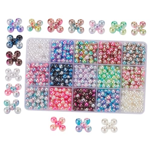 Homoyoyo 1 Schachtel Bunte Kunststoffperlen für DIY Schmuckherstellung Abs Kunststoffperlen für Armbänder und Langlebig und Bruchsicher für Kreative Bastelprojekte von Homoyoyo