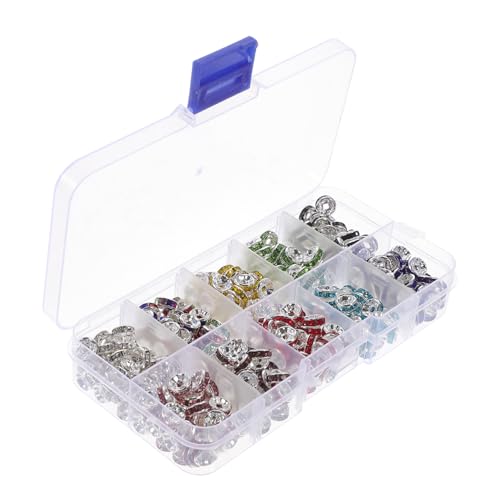 Homoyoyo 1 Schachtel Bunte Spacer Beads mit Strass Metallperlen für DIY Schmuckherstellung Glatte Oberfläche für Armbänder Halsketten Bastelprojekte Kreative Handarbeit Zubehör Homoyoyo 1 Schachtel Bunte Spacer Beads mit Strass Metallperlen für DIY Schmuckherstellung Glatte Oberfläche für Armbänder Halsketten Bastelprojekte Kreative Handarbeit Zubehör von Homoyoyo