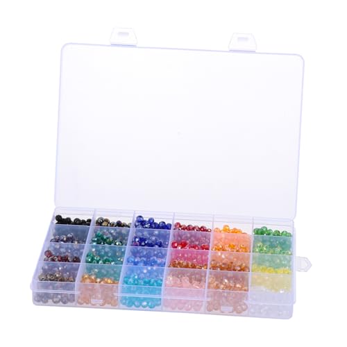 Homoyoyo 1 Schachtel Facettierte Kristallperlen Box Ab farben DIY Schmuckherstellung Lose Perlen für Halsketten Armbänder Bastelprojekte von Homoyoyo