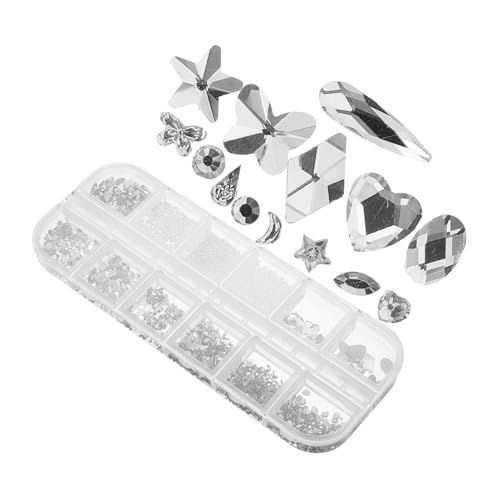 Homoyoyo 1 Schachtel Fächer Nagelschmuck mit Bunten Flachen Strasssteinen aus Langlebige Nail Art Dekoration für Frauen Geeignet für Natürliche und Künstliche Nägel bei Hochzeit von Homoyoyo
