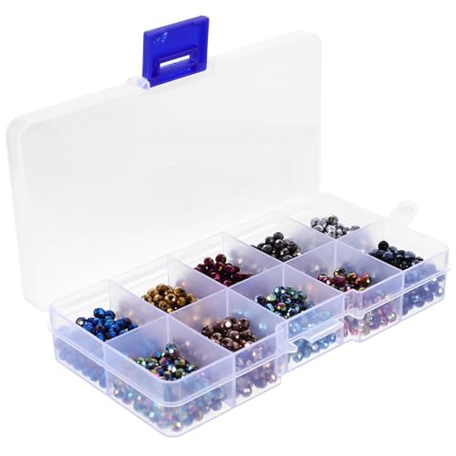 Homoyoyo 1 Schachtel Glasperlen Blau Beschichtet Facettierte Flache Rondelle Perlen DIY Schmuck Basteln Armbänder Anhänger Zubehör von Homoyoyo