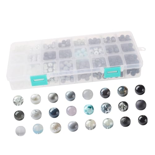 Homoyoyo 1 Schachtel Glasperlen Lose Rundperlen Schwarz DIY Schmuckperlen Armband Zubehör für Handgemachte Halsketten und Bastelprojekte Homoyoyo 1 Schachtel Glasperlen Lose Rundperlen Schwarz DIY Schmuckperlen Armband Zubehör für Handgemachte Halsketten und Bastelprojekte von Homoyoyo