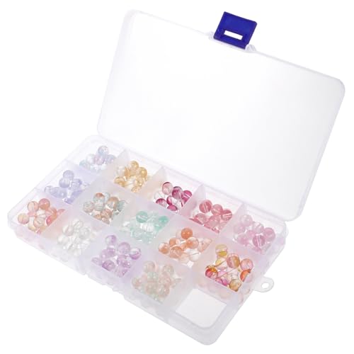 Homoyoyo 1 Schachtel Glasperlen für Schmuckherstellung Bunte Zerbrechliche DIY perlen zum Auffädeln für Armbänder Halsketten und Ohrringe Transparentes Farbsortiment für Handgefertigte von Homoyoyo
