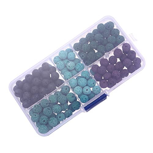 Homoyoyo 1 Schachtel Künstliche Vulkanstein Perlen Schmucksteine für DIY Schmuckherstellung Langlebige Farbige Steinperlen zum Auffädeln für Armbänder Halsketten Ohrringe von Homoyoyo