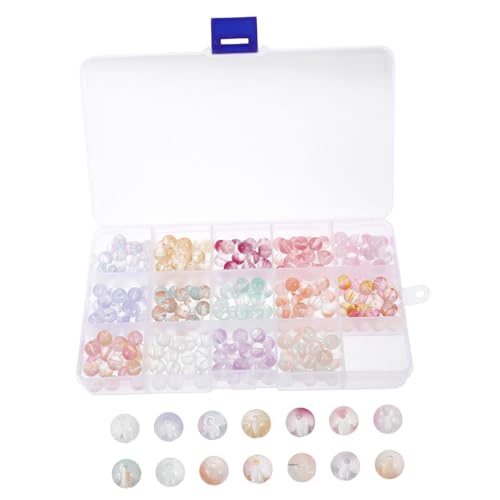 Homoyoyo 1 Schachtel Lose Glasperlen für DIY Schmuckherstellung Transparenter Farbverlaufs Box für Armbänder und Kreative Bastelprojekte von Homoyoyo