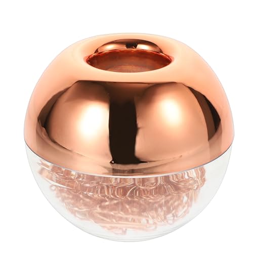 Homoyoyo 1 Schachtel Papierklammern Roségoldenen Design mit Spender Dekorative Büroklammern für Notizen Fotos und Dokumente Multifunktional und Effizient für Büro und Zuhause von Homoyoyo