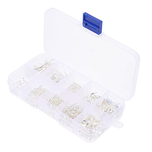 Homoyoyo 1 Schachtel Silberfarbene Ohrringhaken DIY Schmuckzubehör Ohrhaken zum Basteln Ohrring Verschluss Nickelfrei für Ohrringherstellung und Schmuck DIY Sets mit Fächern von Homoyoyo