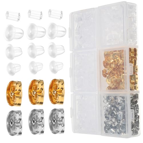 Homoyoyo 1 Schachtel Silikon Ohrstecker Verschluss Set Fach Box Metall Ohrstecker Stopper Ohrsicherheitsrücken für DIY Schmuckherstellung Kompatibel mit Steckern und Haken Ohrringen Homoyoyo 1 Schachtel Silikon Ohrstecker Verschluss Set Fach Box Metall Ohrstecker Stopper Ohrsicherheitsrücken für DIY Schmuckherstellung Kompatibel mit Steckern und Haken Ohrringen von Homoyoyo