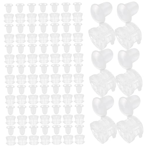 Homoyoyo 1 Schachtel Teiliges Transparentes Ohrringrücken Hautfreundliche Sichere Ohrstecker Verschlüsse für Damen Mittlere Weiche DIY Ohrstecker Stopper Vielseitig für Verschiedene von Homoyoyo