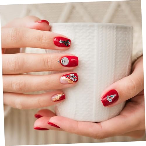 Homoyoyo 1 Schachtel Weihnachtsnagel Charms Set aus Legierung mit Weihnachtsmann Schneemann Rentier Schneeflocken Festliche Nail Art Dekorationen für Maniküre Xmas Party Winterdesign von Homoyoyo
