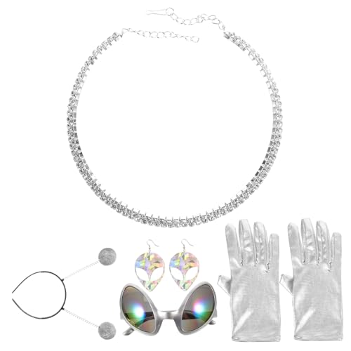 Homoyoyo 1 Set Party Kopfknopf Brille Armband Handschuh Set LED Brille Funky Handschuhe Schutzbrille Stirnband Hände Accessoire Haarband Ohrringe Homoyoyo 1 Set Party Kopfknopf Brille Armband Handschuh Set LED Brille Funky Handschuhe Schutzbrille Stirnband Hände Accessoire Haarband Ohrringe von Homoyoyo