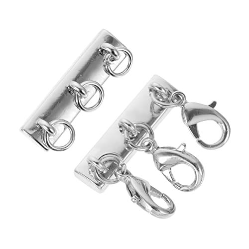 Homoyoyo 1 Stück Kettengliederschnalle Schichtung Namenskette Magnet Geschichtet Silberkette Oval Layering-halskettenverschluss Schmuck Stecker Schmuckkonverter Riemenschnalle Kupfer Silver von Homoyoyo