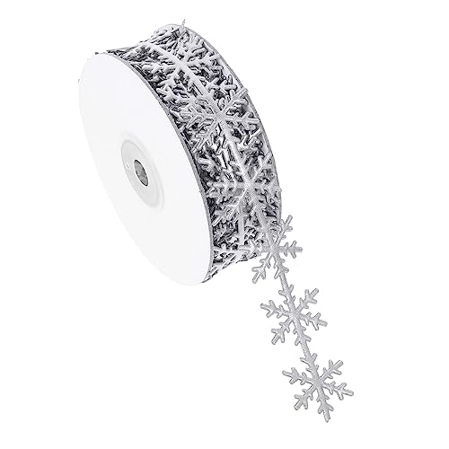 Homoyoyo 1 Stück Schneeflocken Geschenkband Gold und Silber für Weihnachten Hochzeiten und DIY Handwerksprojekte Dekoration und Geschenkverpackung von Homoyoyo